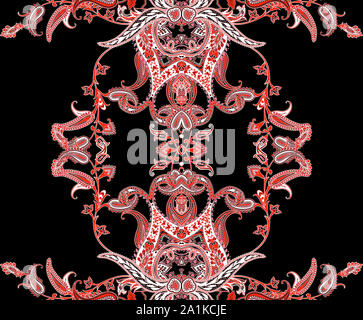 Indian Traditional paisley pattern. Multicolor bright background. Stock Photo