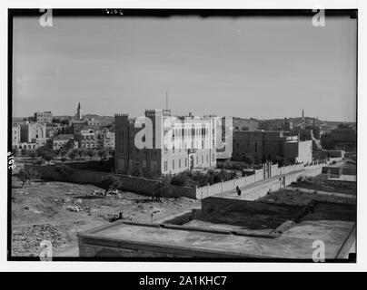 Newer Jerusalem and suburbs. The Jesuit seminary near King David Hotel Stock Photo