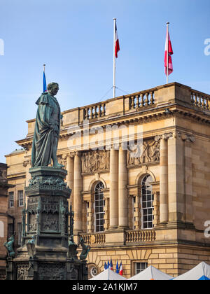 Walter Francis Montagu Douglas Scott Statue and the French Institure in West Parliament Square Edinburgh Scotland Stock Photo