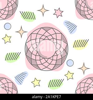 Seamless colorful diamond gemstones background on black. Jewels pattern. Stock Vector