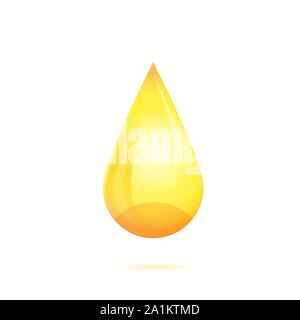 Yellow drop isolated on white background vector Stock Vector