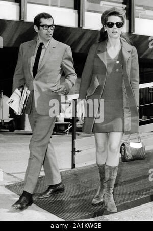 Roger Vadim, with wife Jane Fonda in Rome, Italy,  April 1967  File Reference # 33848-687THA Stock Photo