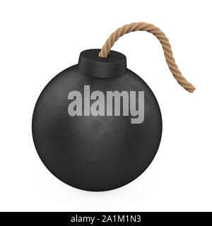 Round Black Bomb Isolated Stock Photo