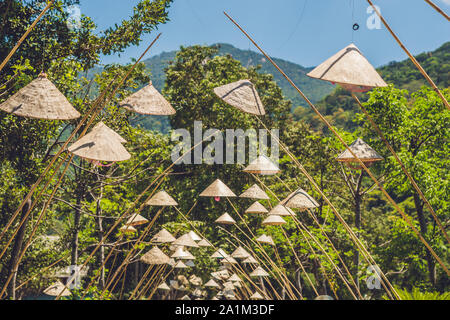 The traditional hats of Vietnam's woman. The most popular of Vietnam's woman Stock Photo