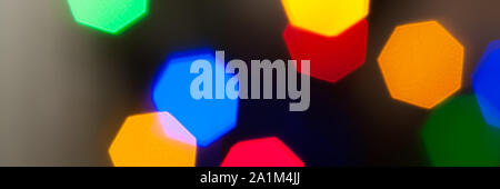 Colourful festive multi-colored circles . Defocused abstract multicolored bokeh lights background Stock Photo