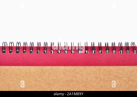 spiral notebook cover detail closeup isolated on white Stock Photo