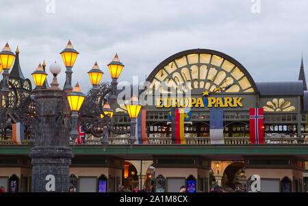 Rust, Germany. 25th Sep, 2019. Rust, Germany - September 25, 2019: Europa-Park, Main Entrance. Haupteingang, Leisure, Freizeit, Europa Park. | usage worldwide Credit: dpa/Alamy Live News Stock Photo