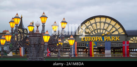 Rust, Germany. 25th Sep, 2019. Rust, Germany - September 25, 2019: Europa-Park, Main Entrance. Haupteingang, Leisure, Freizeit, Europa Park. | usage worldwide Credit: dpa/Alamy Live News Stock Photo