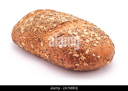 wholegrain bread loaf with mixed seeds isolated Stock Photo