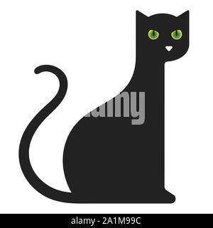 Geometric cat icon or logo in flat, simple and isolated style. Vector illustration. Stock Vector