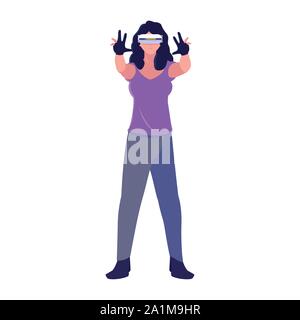 Woman with smartglasses design, Augmented reality virtual technology device and modern theme Vector illustration Stock Vector
