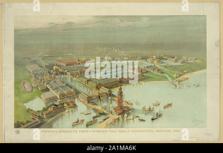 Official birdseye view. World's Columbian Exposition, Chicago, 1893 Stock Photo