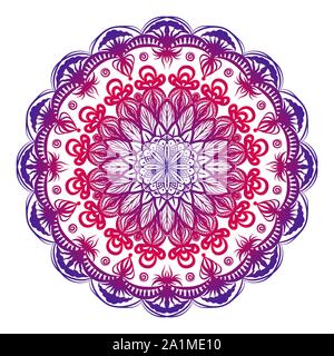 Colorful ornamental mandala. Hand drawn vector illustration Stock Vector