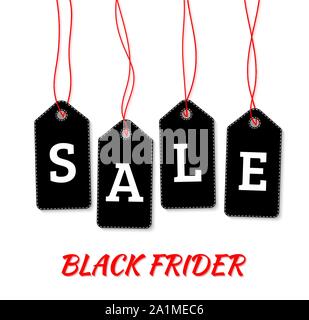 Black friday sale labels on white background vector Stock Vector