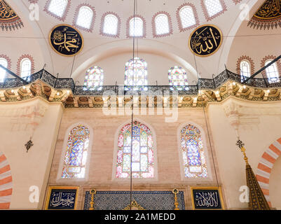 Suleymaniye Mosque interior view Stock Photo