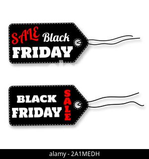 Black friday sale labels on white background vector Stock Vector