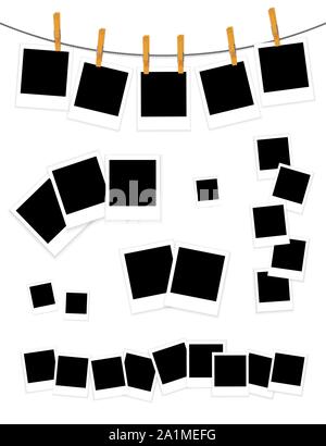 Photo frames set on white background vector Stock Vector