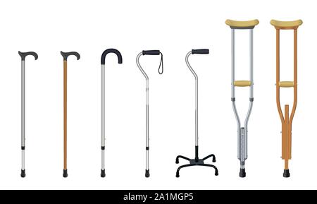 Curved Handle Walking Cane - Set of 6 