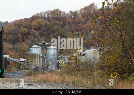 Old mining complex in the distressed Appalachian Mountains town of Keystone in southern West Virginia Stock Photo