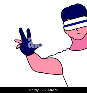 Man with smartglasses design, Augmented reality virtual technology device and modern theme Vector illustration Stock Vector