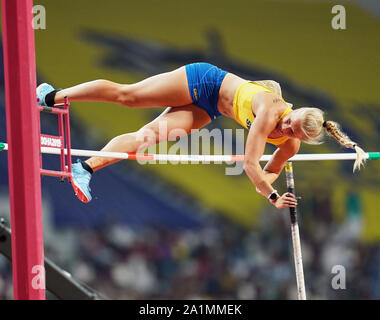 Doha, Qatar. 27th Sep, 2019. Michaela Meijer of Sweden during the 17th IAAF World Athletics Championships match between and Day 1 at the Khalifa Stadium in Doha, Qatar. Ulrik Pedersen/CSM/Alamy Live News Stock Photo