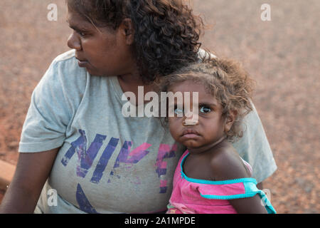 Aboriginal mother and child, Australia Stock Photo