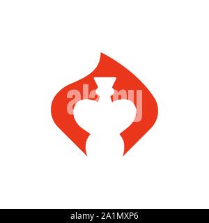 The combination of the head of a monkey and a hookah logo isolated on a white background Stock Vector