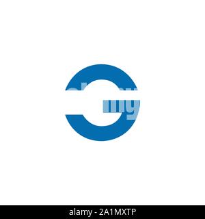 Letters GC modern logo isolated on white background Stock Vector