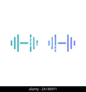 Dumbbell outline icons isolated on white background. Stock Vector