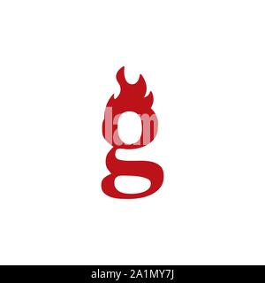 Combination letter q of fire logo isolated on a white background Stock Vector