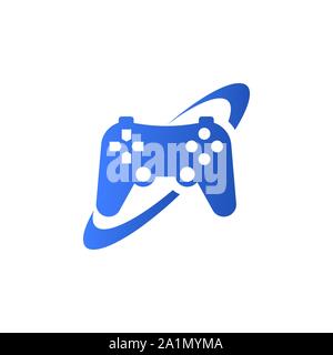 Game joystick and ellipse icon isolated on white background. Stock Vector