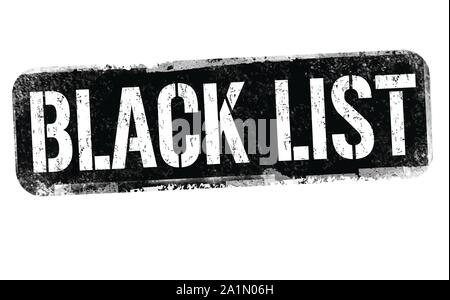Black list sign or stamp on white background, vector illustration Stock Vector