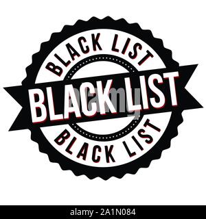 Black list sign or stamp on white background, vector illustration Stock Vector