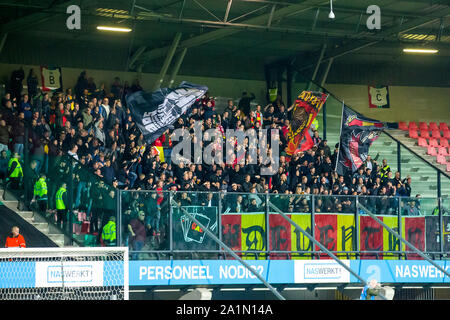 Nijmegen, Netherlands. 27th Sep, 2019. NIJMEGEN, Stadium De Goffert, 27-09-2019, season 2019/2020, Dutch Keuken Kampioen Divisie. final result 3-3, fans GA Eagles during the match NEC - Go Ahead Eagles Credit: Pro Shots/Alamy Live News Stock Photo