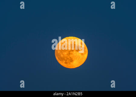 November super moon rising over Sudbury, Greater Sudbury, Ontario, Canada