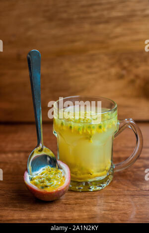 Fresh healthy tea from passion fruit Stock Photo