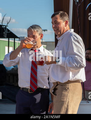 SAN ANTONIO, TX - SEPTEMBER 27, 2019 - Mayor of San Antonio, Ronald Adrian Nirenberg attending The Oktoberfest celebration at Alamo Brewery Stock Photo