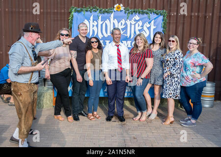 SAN ANTONIO, TX - SEPTEMBER 27, 2019 - Mayor of San Antonio, Ronald Adrian Nirenberg attending The Oktoberfest celebration at Alamo Brewery Stock Photo