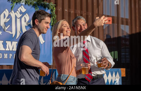 SAN ANTONIO, TX - SEPTEMBER 27, 2019 - Mayor of San Antonio, Ronald Adrian Nirenberg attending The Oktoberfest celebration at Alamo Brewery Stock Photo