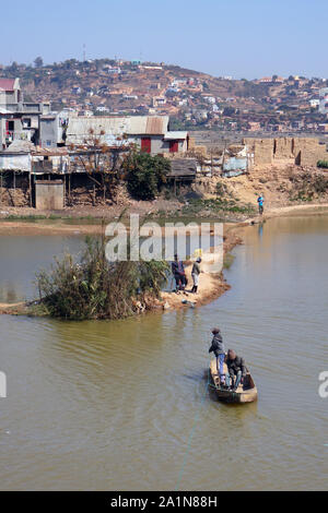 Commuter ferry across the river, Antananarivo, Madagascar. NO MR or PR Stock Photo