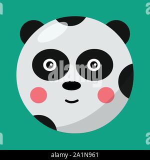 cute animal panda head cartoon icon vector illustration design Stock Vector