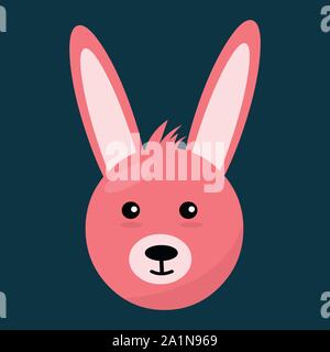 cute animal bunny head cartoon icon vector illustration design Stock Vector