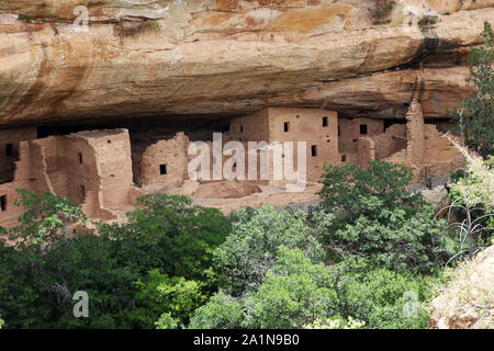 Mesa Verde Cliff Dwelling at Mesa Verde National Park in Colorado Stock Photo