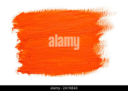 Abstract red orange painted background, real oil painting by hand isolated on white background Stock Photo