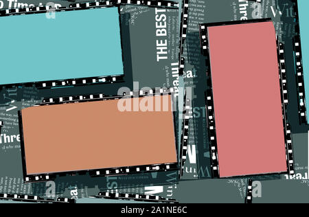 Close up of vintage movie film strips Stock Photo