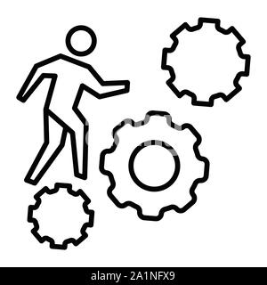 Gear Icon, Vector Illustration, Business Outline Stock Vector