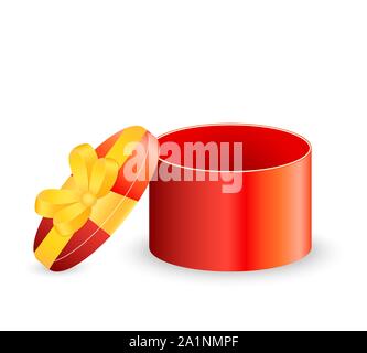 Open red gift box isolated on white background vector Stock Vector
