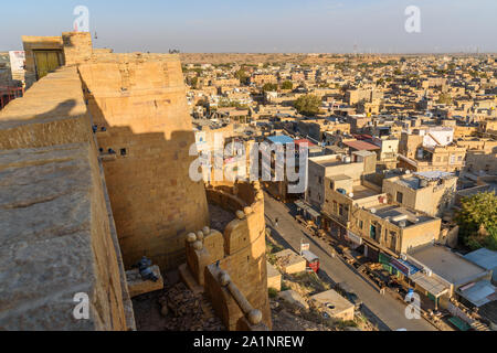Jaisalmer, India - February 17, 2019: View of city from Jaisalmer fort Rajasthan Stock Photo