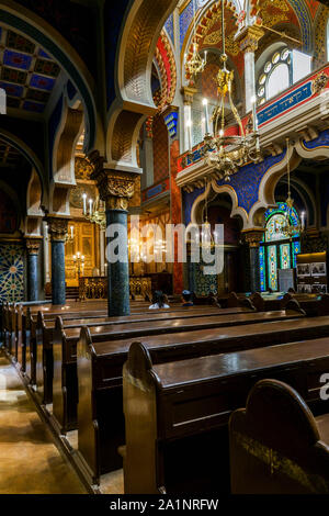 Prague synagogue interior, Jubilee Synagogue known as the Jerusalem Synagogue Prague Czech Republic Stock Photo