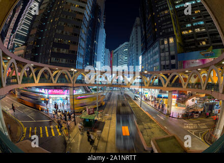 Hong Kong SAR, China - April 2023: Circular pedestrian bridge or Yee Wo  Street round shape structure footbridge in Causeway Bay Stock Photo - Alamy